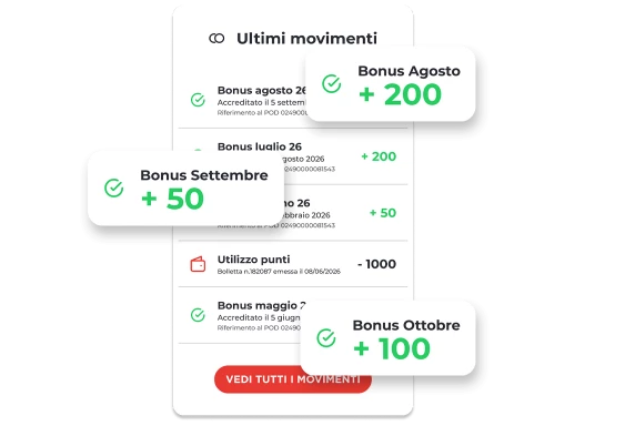 1.000 punti = 10 € di sconto in bolletta